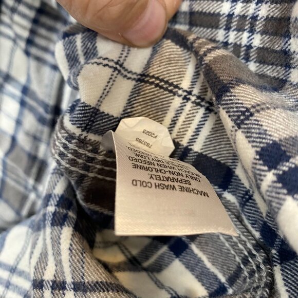 Ridgecut Mens XL Plaid Button-Up Shirt Blue/White 100% Cotton Long Sleeve - Picture 8 of 10